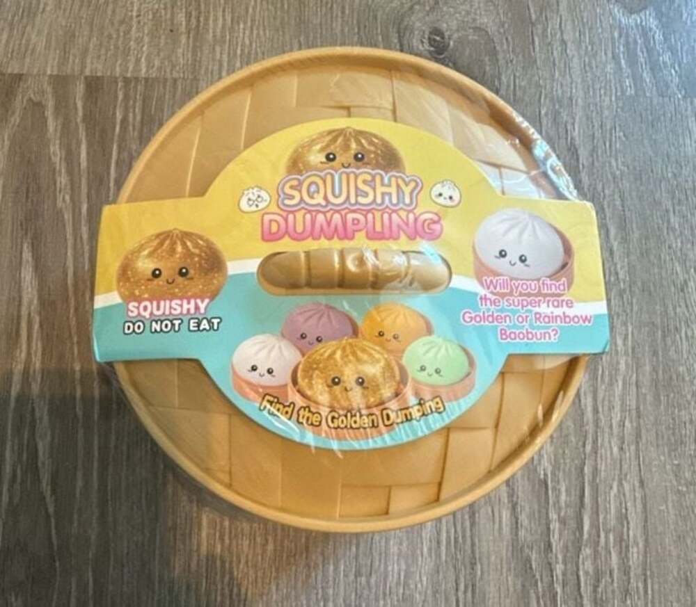 Jumbo Squishy Dumpling Mystery Blind Box with Steamer Basket Sensory Toy